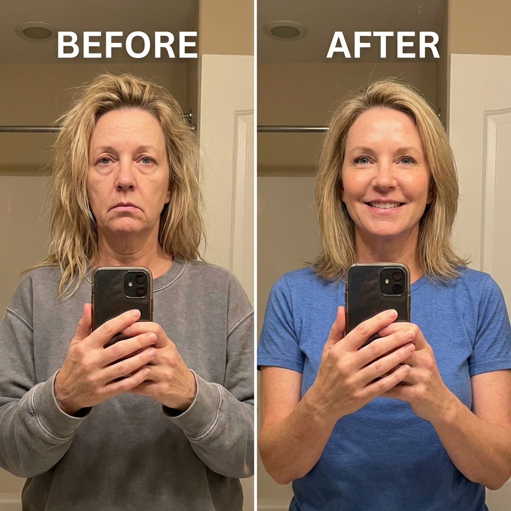 Before and after - Sandra, 56